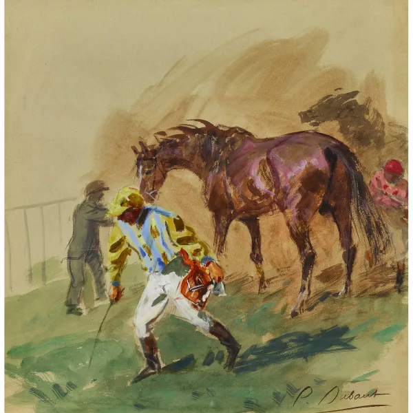 Pierre Olivier Dubaut — Jockey nach dem Rennen.