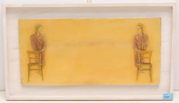 Siegfried Kaden — Ohne Titel (zwei Figuren mit einem Stuhl)