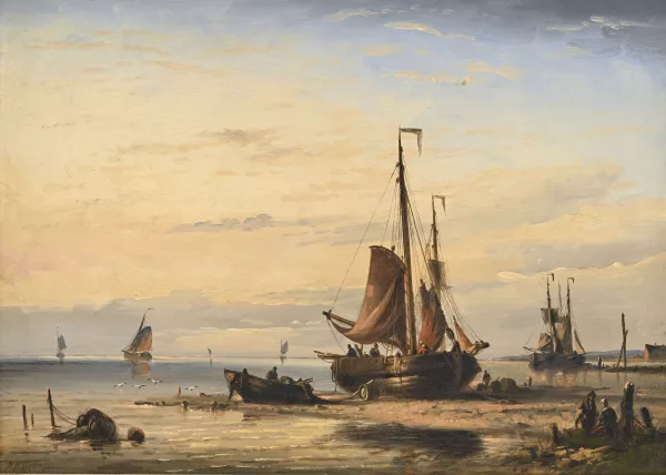 Nicolaas Martinus Wijdoogen — Marine au coucher de soleil