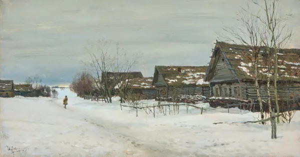 Isaac Levitan — Dorf im Schnee