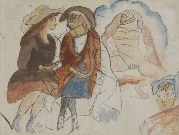 Jules Pascin — Etude de quatre femmes dont une nue (1916)