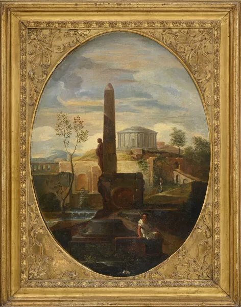 Jan Frans van Bloemen — Paysage ruiniste animé,