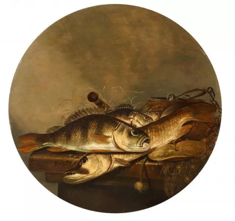 Pieter de Putter — Stillleben mit Barsch und Hecht