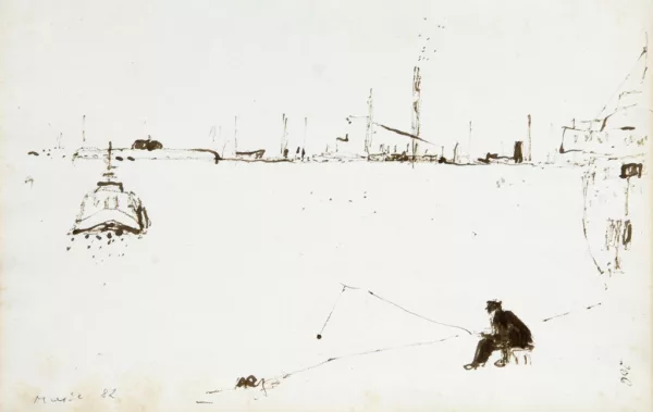 Zoran Mušič — Navire aux Zattere, 1982