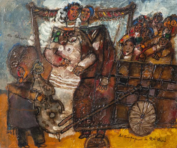 Théo Tobiasse — Théo TOBIASSE (1927-2012), Les compagnons du roi David, huile