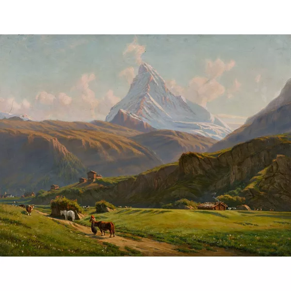 Charles Jones Way — Sommerlandschaft mit Matterhorn.
