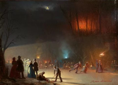 Petrus van Schendel — Winterfest im Brüsseler Jardin Zoologique