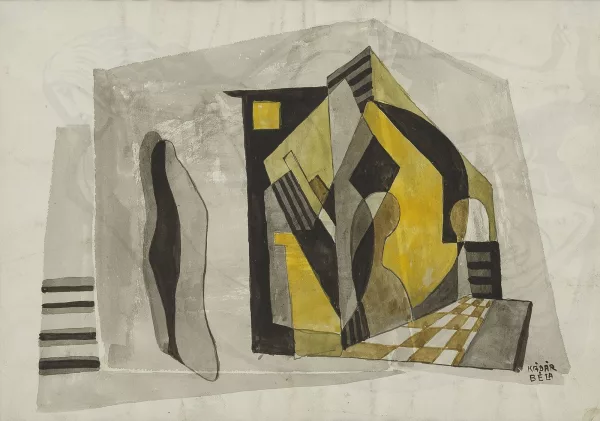 Béla Kádár — Abstraction et Nu assis