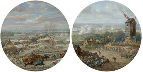 Louis-Nicolas Van Blarenberghe — Pair of works: the sieges of Brussels and Oudenaarde. 1779.
