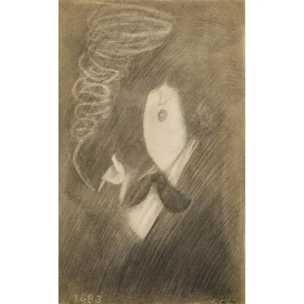 Max Beerbohm — Oscar Wilde smoking.