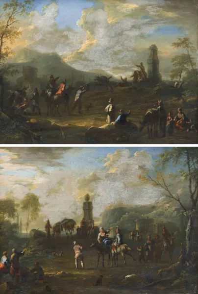 Franz de Paula Ferg — Gegenstücke: Reisende in einer Landschaft