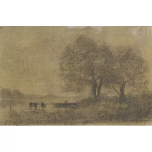 Jean-Baptiste Camille Corot — JEAN-BAPTISTE CAMILLE COROT zugeschrieben — Landschaft