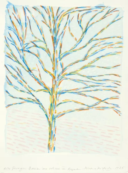 Piero Dorazio — Un figuier dans la neige à Ragaz, 1985