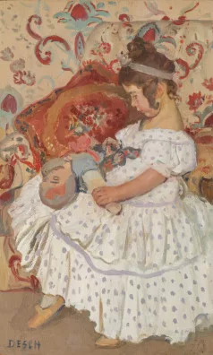 Auguste Théodore Desch — Petite fille à la poupée