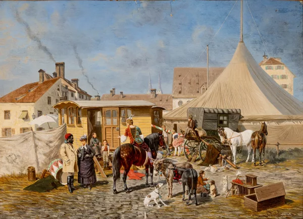Franz Quaglio — Gente del circo sulla St. Jakobsplatz a Monaco