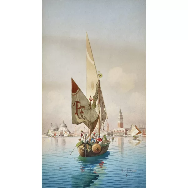 Umberto Ongania — "Scene in Venice".