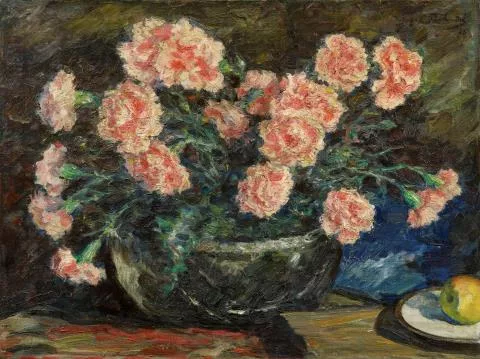 Leonid Pasternak — Stillleben mit Nelkenstrauß