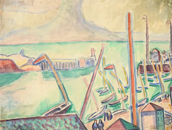 Jean Dufy — "Voiliers au port"