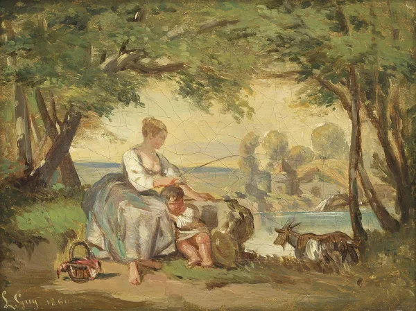 Louis Guy — Scène pastorale avec bergère