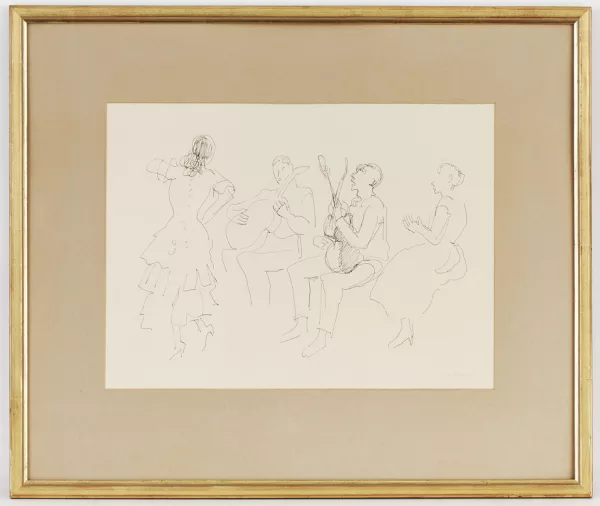 Yves Brayer — Danseuse de flamenco et musiciens,