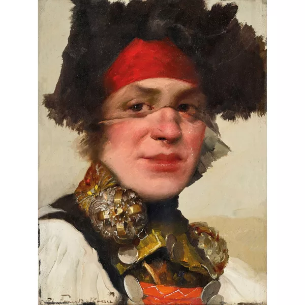 Robert Frank-Krauss — Portrait d'une femme en costume traditionnel.