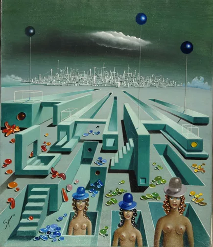 Georges Spiro — Les filles au chapeau melon