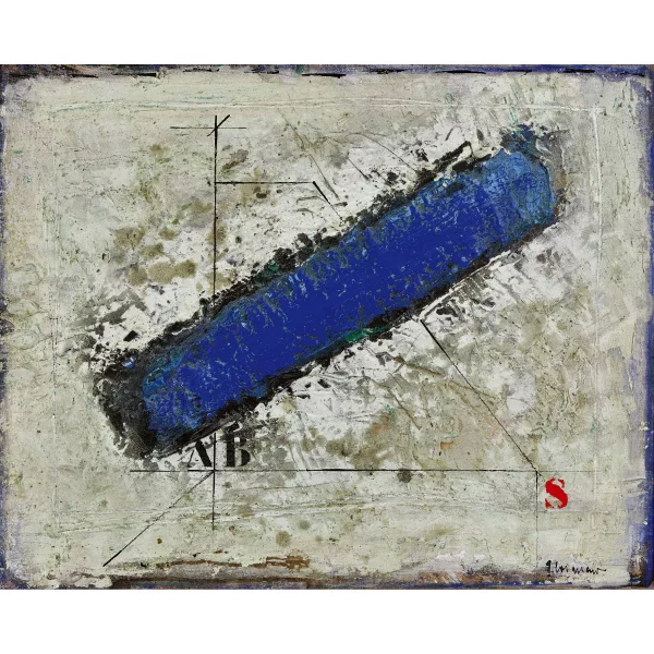 James Coignard — Komposition mit blauem Balken.