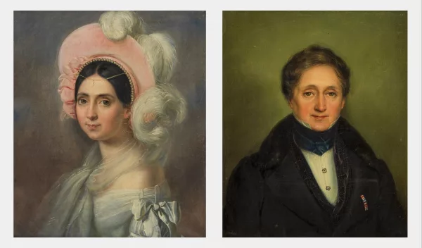Woldemar Hottenroth — Portraits de Jean-Gabriel Eynard et d'Anna Eynard-Lullin