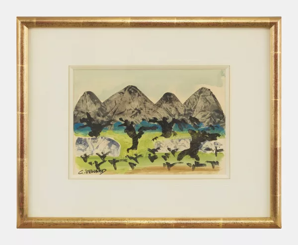 Claude Venard — Paysage aux arbres noirs