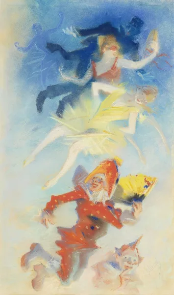Jules Chéret — Arlecchino e Colombina