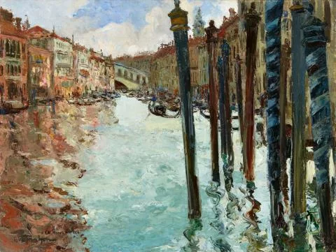Louis Abel-Truchet — Canal Grande in Venedig mit Blick auf die Rialtobrücke