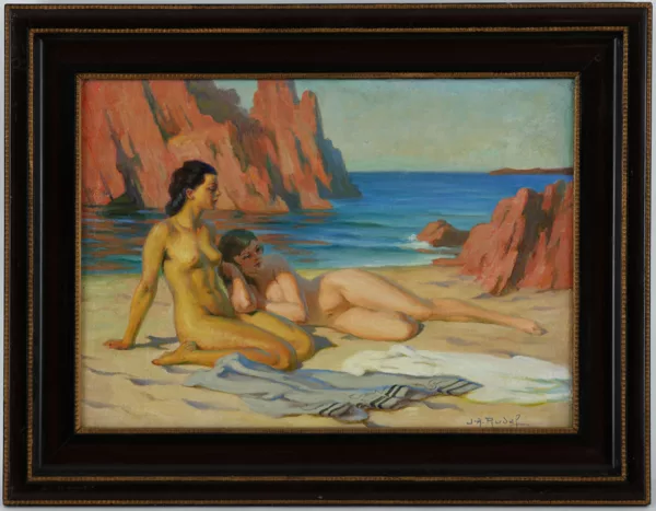 Jean Rudel — Jean Rudel (1917-2008), \\Femmes sur la plage\\,
