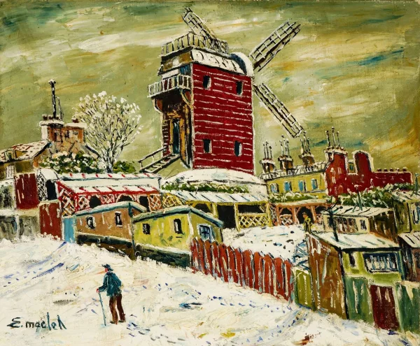 Élisée Maclet — Le Moulin de la Galette sous la neige