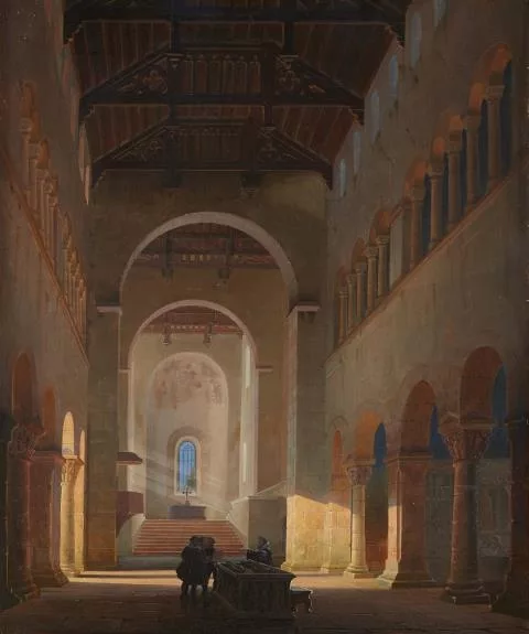 Friedrich Mayer — Interieur einer romanischen Basilika
