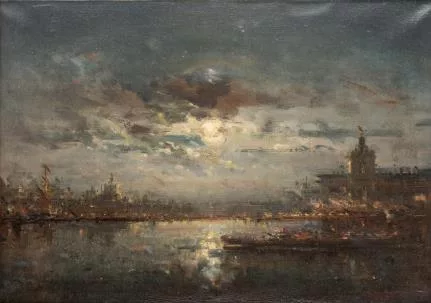 Henri Duvieux — Henri Duvieux (1855-1920, FR), 'Vue de Venise'.