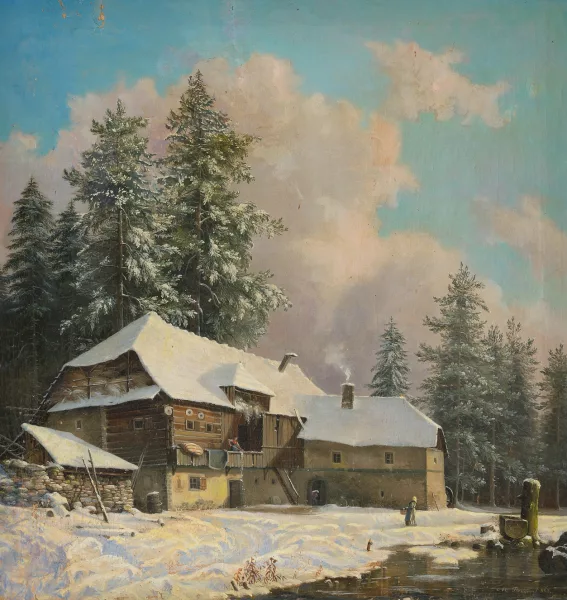Marko Pernhart — Alte Mühle im Neuschnee