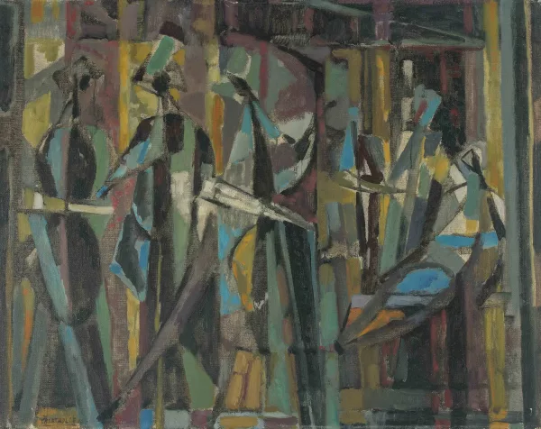 Jean Bertholle — Composition avec des passants