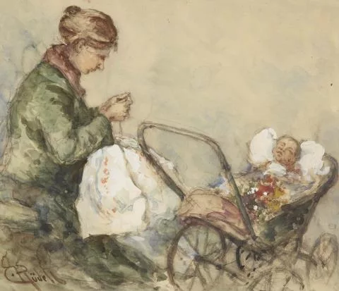 Carl Rüdell — Mother and Child