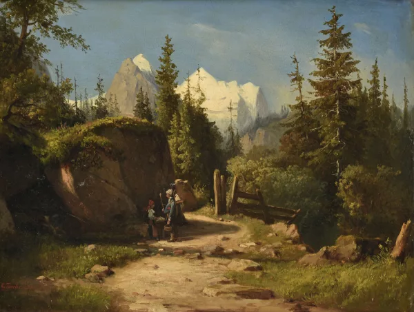 Carl Johann Friedrich Toeche — Sentier de montagne animé