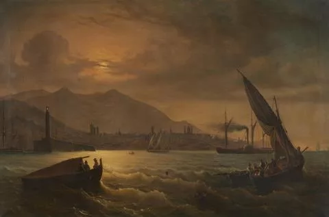 Johann Anton Castell — Abendstimmung im Hafen
