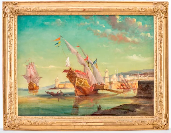 François Léon Prieur-Bardin — Attribué à François Léon Prieur-Bardin — Marine,