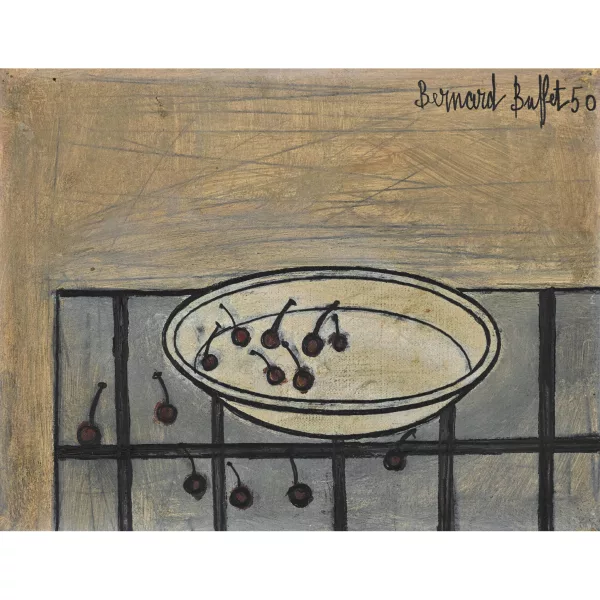 Bernard Buffet — Nature morte aux cerises.
