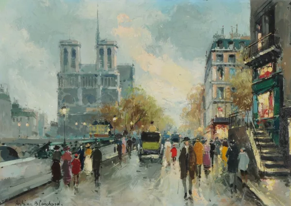 Antoine Blanchard — Le quai Saint-Michel et Notre-Dame
