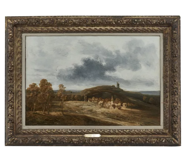 Georges Michel — Attribué à Georges Michel — Paysage au village et au moulin