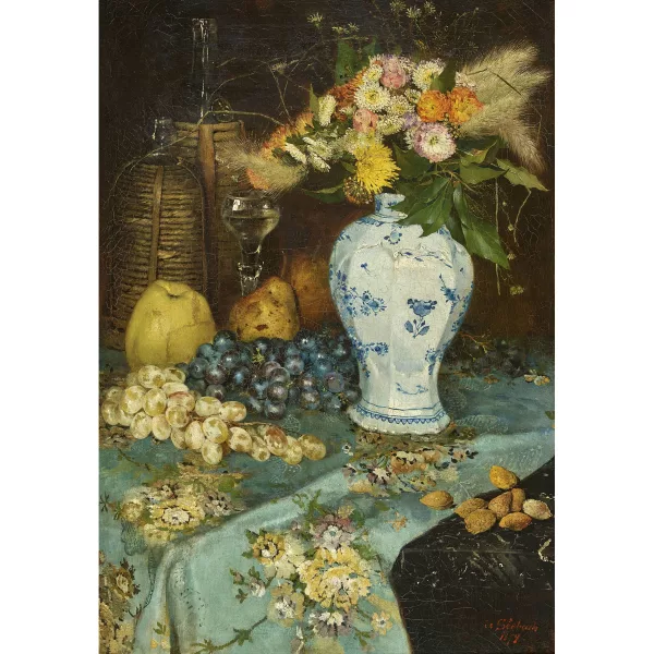 Lothar von Seebach — Nature morte aux fruits et à la potiche de faïence.