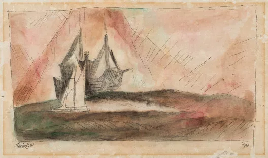 Lyonel Feininger — Segelschiff und Boot, 1930