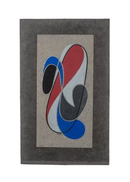 César Domela — Composition en rouge, bleu et noir