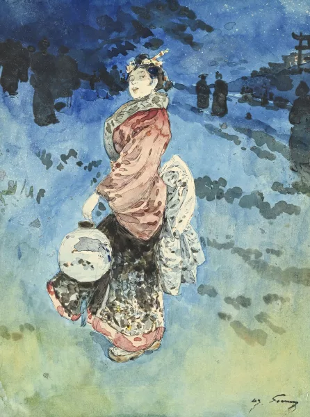 Henry Somm — Japonaise à la lanterne