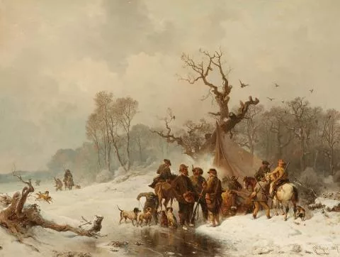 Carl Hilgers — Jägerlager im Schnee