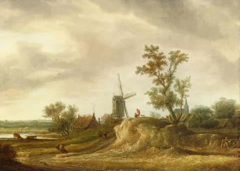 Jan Coelenbier — Landschaft mit Windmühle